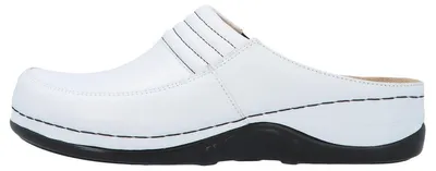 Produktbild von Berkemann Victoria Clogs Hochwertiges Leder sorgt für exzellenten Tragekomfort, Weiche gepolsterte Decksohle für gesundes Laufen, Flexible Passform durch innenliegenden Gummizug weiß 36 1/3 EU