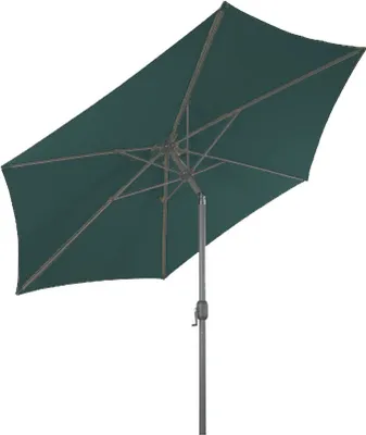 A green rectangular patio umbrella is shown from a top-down perspective against a white background.