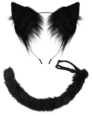 Katzenkostüm-Set, schwarz, 2-teilig mit Haarband