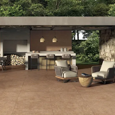 Productafbeelding van CASA39, geglazuurde keramische tegel met cementlook, kleur rood, afmetingen 60x60 cm, merk Castelvetro