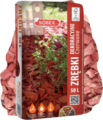 Produktbild von Deko-Holzhackschnitzel rot 50L