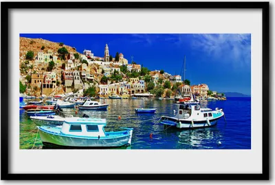 Produktbild von Bild 60x40 MDF-Rahmen Wandkunst Stadt Boot Sea Landschaft