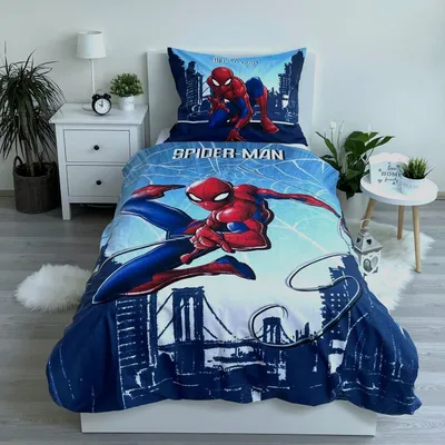 Produktbild von JERRY FABRICS Leinen inklusive Spiderman Blau 04 Baumwolle, 140/200, 70/90 cm