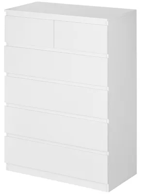 Immagine prodotto di Cassettiera 6 Cassetti con Design Antiribaltamento 80x39x115 cm in Truciolato Bianco
