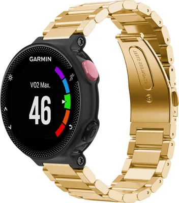 Produktbild von Strap-it Stahlarmband - Kompatibel mit Garmin Forerunner 235Armband Gliederarmband Hochwertiger EdelstahlFaltschließe für Garmin Smartwatch Armband Gold