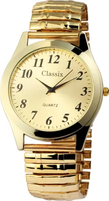 Produktbild von Classix 2700004-002 Analog Herrenuhr mit Metallzugband, goldfarben