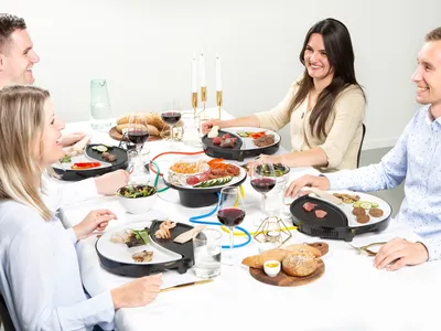 Produktbild von Princess 4-Personen-Tischgrill Dinner4All 1000 W Weiß und Schwarz