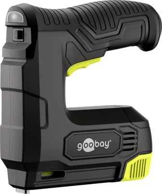 Immagine prodotto di Goobay 77819 Set graffatrice elettrica 2in1 con batteria, nero, 1,5 m - con 2.000 graffette e 500 chiodi