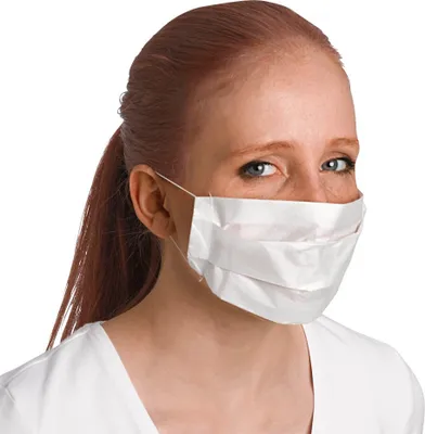 Image de Hygostar 2910 Mundschutz Civil Use 2-lagig weiß Papier mit Gummibändern