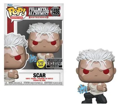 Produktbild von Funko Pop! Animation: Fullmetal Alchemist: Brotherhood – Scar #1486, im Dunkeln leuchtend, exklusiv bei Entertainment Earth