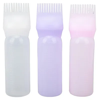 Produktbild von 3 Stück Haarfärbe-Applikator-Flasche für Zuhause, Salon, Wurzelkamm, Öl mit Skala, Styling-Werkzeug