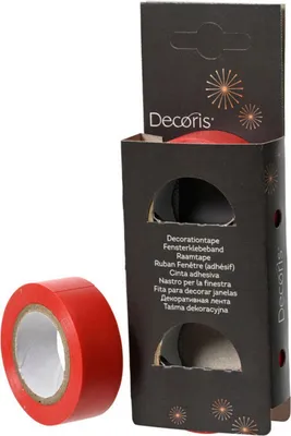 Zdjęcie produktu dla DECORIS zestaw 2 taśm samoprzylepnych do okien czerwony na rolkę 10m x 19mm