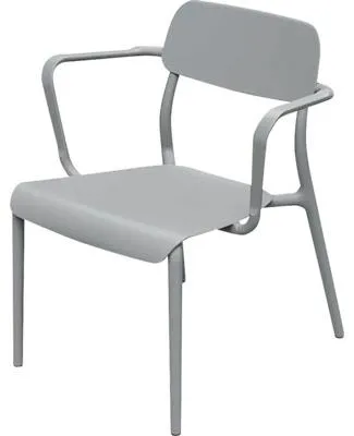 Image de Fauteuil de jardin Ferne en plastique gris 74,8 x 62,5 x 48 cm