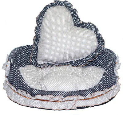 Produktbild von Hundebett Katzenbett mit Herz Kissen Hunde Katze Kissen Hundekorb Katzenkorb - Falbel Braun