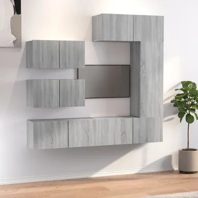 Produktbild von The Living Store 6-tlg. TV-Schrank-Set Grau Sonoma Holzwerkstoff