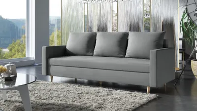 Image de AX LIVING Hyden Canapé 3 places avec fonction sommeil 222 cm de large en gris