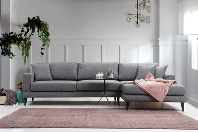 Obrázek produktu pro Hanah Home, Nordic- ARE1104, tmavě šedá, rozkládací pohovka, rám: Buková dřevotříska / dřevotříska