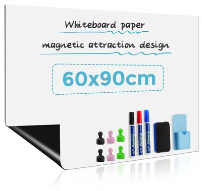 Zdjęcie produktu dla Tablica suchościeralna 60 x 90 cm, samoprzylepna i magnetyczna, do biura