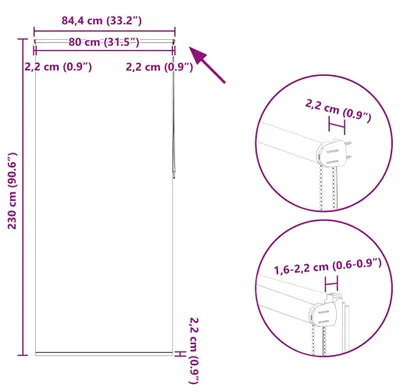Productafbeelding van vidaXL Verduisteringsgordijn, 84,4 x 230 cm, stofbreedte 80 cm, beige