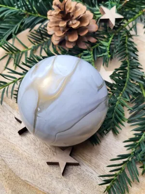 Productafbeelding van Kerstbal Isola, wit-goud
