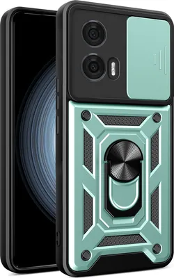 Immagine prodotto di Custodia per Motorola Edge 50 Fusion, Custodia in silicone TPU Bumper con supporto ad anello, protezione fotocamera verde
