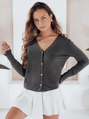 Produktbild von Dstreet Button-Down-Pullover für Damen Chicglow dunkelgrau S/M