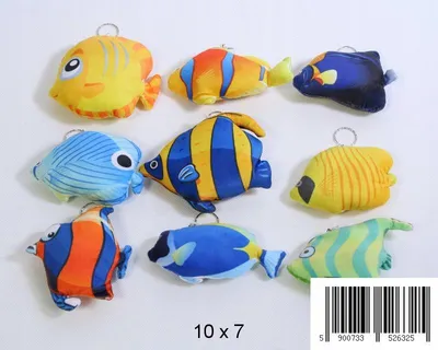 Produktbild von Plüsch Fisch Schlüsselanhänger Bunt - Weicher Taschenanhänger & Süßes Geschenk für Kinder