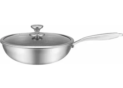 Immagine prodotto di Padella wok Edënbërg in Vetroceramica – 28 cm – Con coperchio – Adatta all'induzione – Rivestimento antiaderente a 3 strati