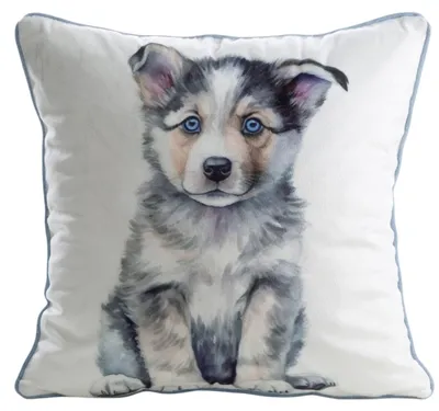 Obrázok produktu pre EUROFIRANY | Obal na vankúš – Dekoratívny obal na vankúš – Obal na vankúš – 45 x 45 cm – Husky – Obal na vankúš – Obal – Dekoratívny