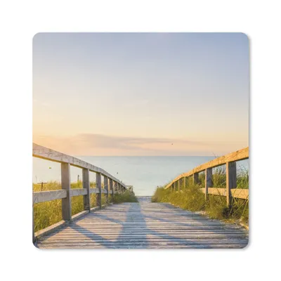 Produktbild von MuchoWow® Mauspad Mousepad Ruhiger Strand in Deutschland bei Sonnenuntergang 20x20 cm - Mousepads - Maus Mat - Pad - Mausunterlage - Desk Mat - Bureauartikeln