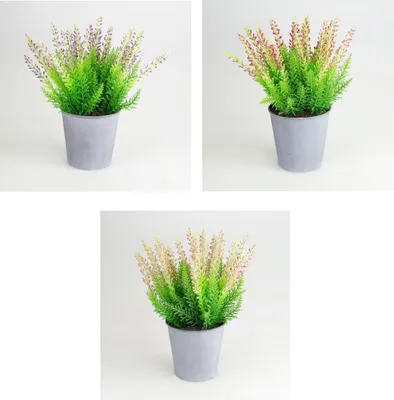 Produktbild von Heidekraut künstliche Erika 31cm im Zinktopf lila, pink oder rosa Dekopflanze, Farbe:lila