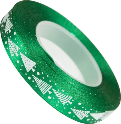 Produktbild von Dekolo  Satinband mit perfekt für Geschenkverpackungen und  satin deko Weihnachtsbaum 12mm Grün