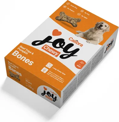 Productafbeelding van Joy Dog Kauwsnacks, rundvleesmaag en pompoen, botvorm, 720g