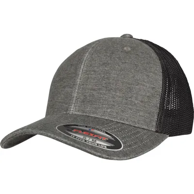 Produktbild von FLEXFIT 6511M | Retro Trucker Melange Cap - Farbe: Khaki/Black Mesh - Größe: S/M