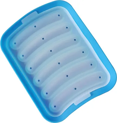 Produktbild von 6 Hohlraum DIY -Wurst machen Schimmel Silikon Burger Hot Dog Schimmelküche Küchenwerkzeug-Blau