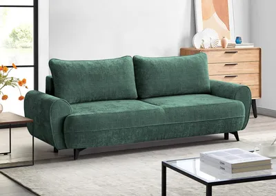 Image de BEAUTYSOFA Canapé élégant CREMONA 241 cm - canapé-lit avec fonction de couchage, conteneur pour la literie Tissu : Cremona39 (vert)