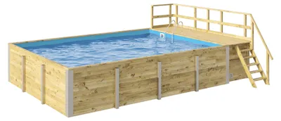 Produktbild von Massivholzpool 595 Gr.2 Blau B x T x H 500 x 650 x 203