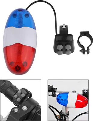 Zdjęcie produktu dla wodoodporny dzwonek rowerowy 6 diod LED światło 4 melodie dzwonek rowerowy 120dB
