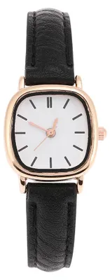 Produktbild von Damen-Armbanduhr, analog, Quarzuhrwerk, PolyurethanArmband, Legierungsgehäuse, Damen-Armbanduhr (schwarzes weißes Zifferblatt)