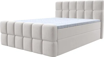 Produktbild von Bett Boxspringbett SALA Topper T25 mit Bettkästen - Doppelbett, Stauraum, Schlafzimmer, Polsterbett, Bettgestell (180x200, Creme - Fredo 15)