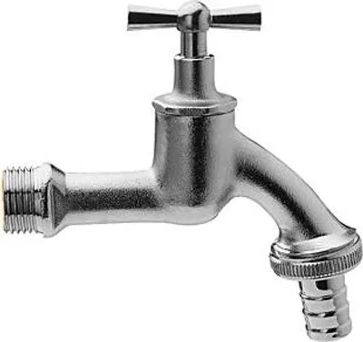 Produktbild von Universal Auslaufventil 422308 Messing matt verchromt, 3/4", Schlauchverschraubung