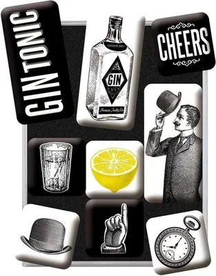 Produktbild von Nostalgic-Art - 9tlg. Magnetset - Open Bar - Gin Tonic