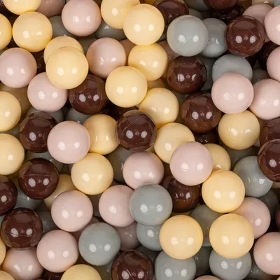 Produktbild von KiddyMoon 100 bälle/7cm kinder bälle spielbälle für bällebad baby einfarbige plastikbälle  eu, pastellbeige/grüngrau/pastellgelb/braun