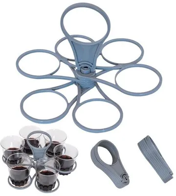 Productafbeelding van Unyqoos® Opvouwbare set drinkbekerhouders met draaimechanisme, ruimtebesparend, draagvermogen tot 3 kg, geschikt voor bekers, blikjes en koffiemokken