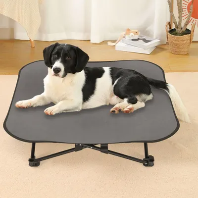 Produktbild von YZNAHRE Hundebett Erhöhtes Katzenbett 87x87x33 cm Faltbar Abnehmbar Hundeliege Atmungsaktivem Polyester Haustierliege Haustierbett für Indoor-Outdoor