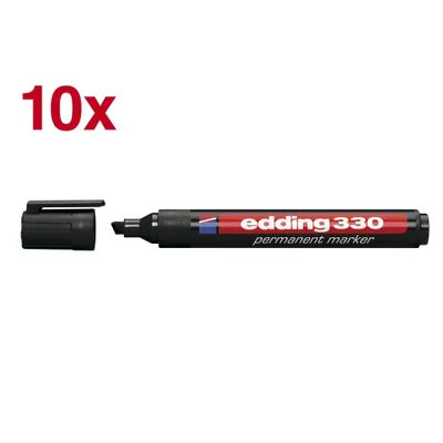 Immagine prodotto di 10x Edding 330-001 pennarello permanente ricaricabile 1 - 5 mm nero