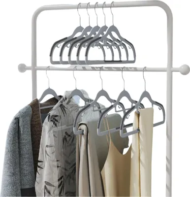 Produktbild von 50-teiliges Set Kleiderbügel aus Kunststoff – 42 cm – grau