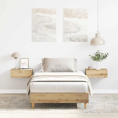 Immagine prodotto di vidaXL Struttura letto senza materasso rovere Artisan 75x190cm materiale a base di legno
