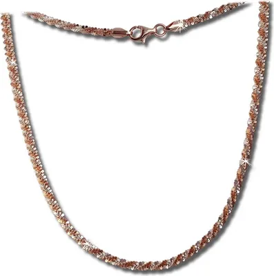 Produktbild von SilberDream Collier Echt 925 Silber vergoldet 45cm gedreht silber rose D2SDK21645E