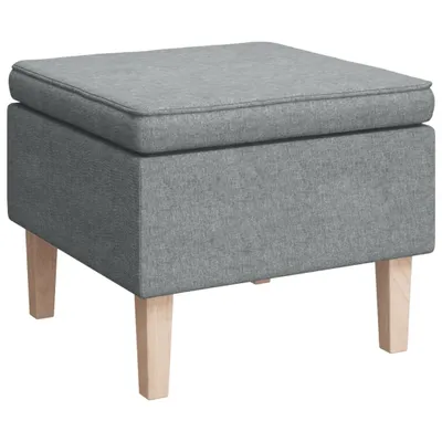 Image de Tabouret avec pieds en bois Gris clair Tissu